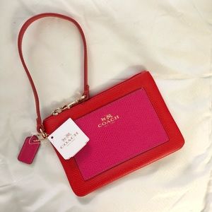 *SOLD* Coach Wristlet Pink/Red - NWT